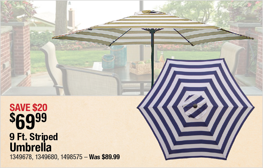 9 Ft. Striped Umbrella